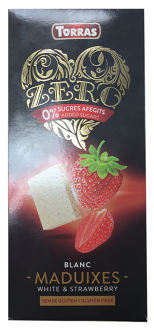 Torras White Chocolate with Strawberries Sugar Free, 125 Gr