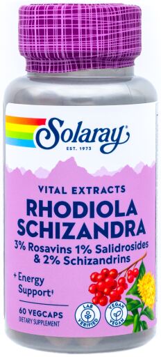 Schizandra &amp; Rodhiola 500 mg 60 Vegetable Capsules