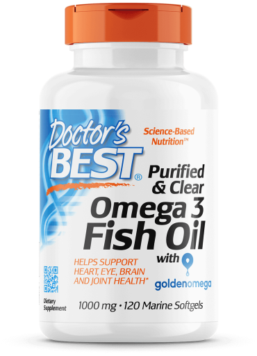Purified & Clear Omega 3 Fish Oil 1000 mg 120 Marine Softgels